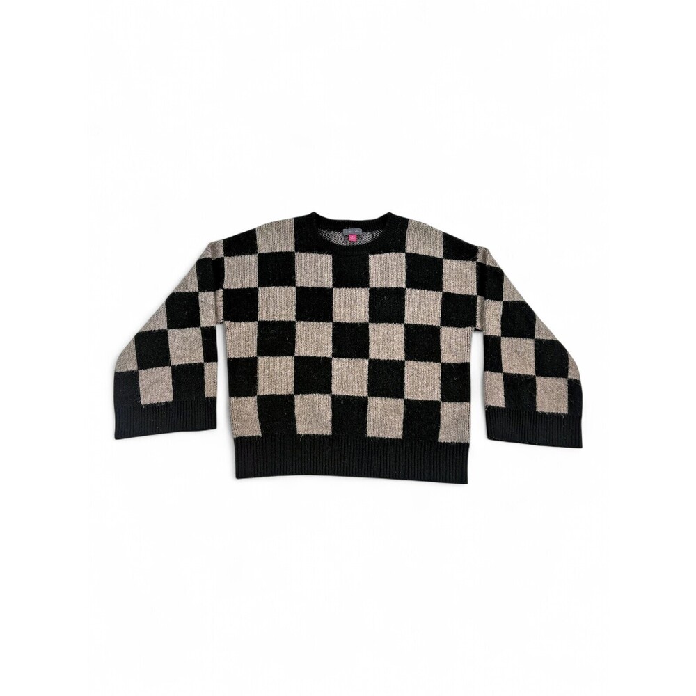 Vince Camuto Checkerboard Crewneck‎ Sweater Size S